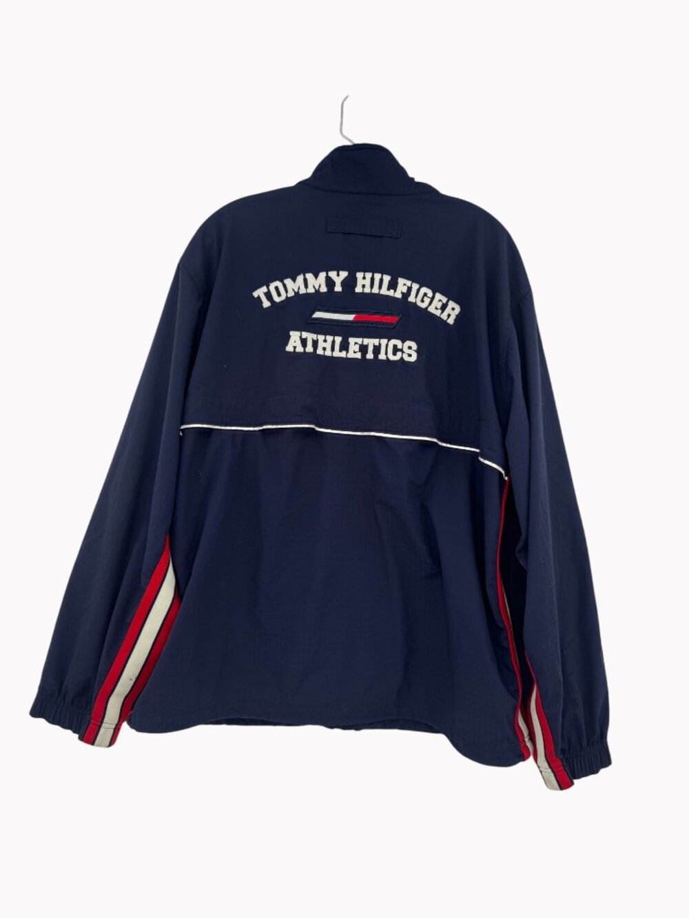 Tommy Hilfiger Large Athletics Navy Zip Jacket Wind breaker Retro Sportswear